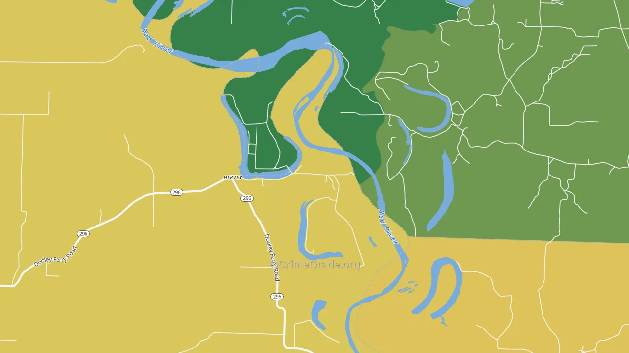 Hervey, AR Map of Drug-Related Crime Rates