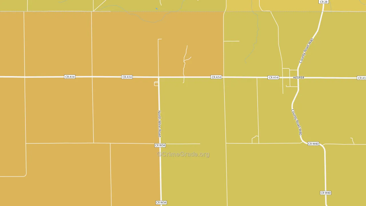 Hesper, IA Map of Drug-Related Crime Rates