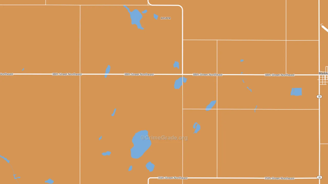 Hesper, ND Map of Drug-Related Crime Rates
