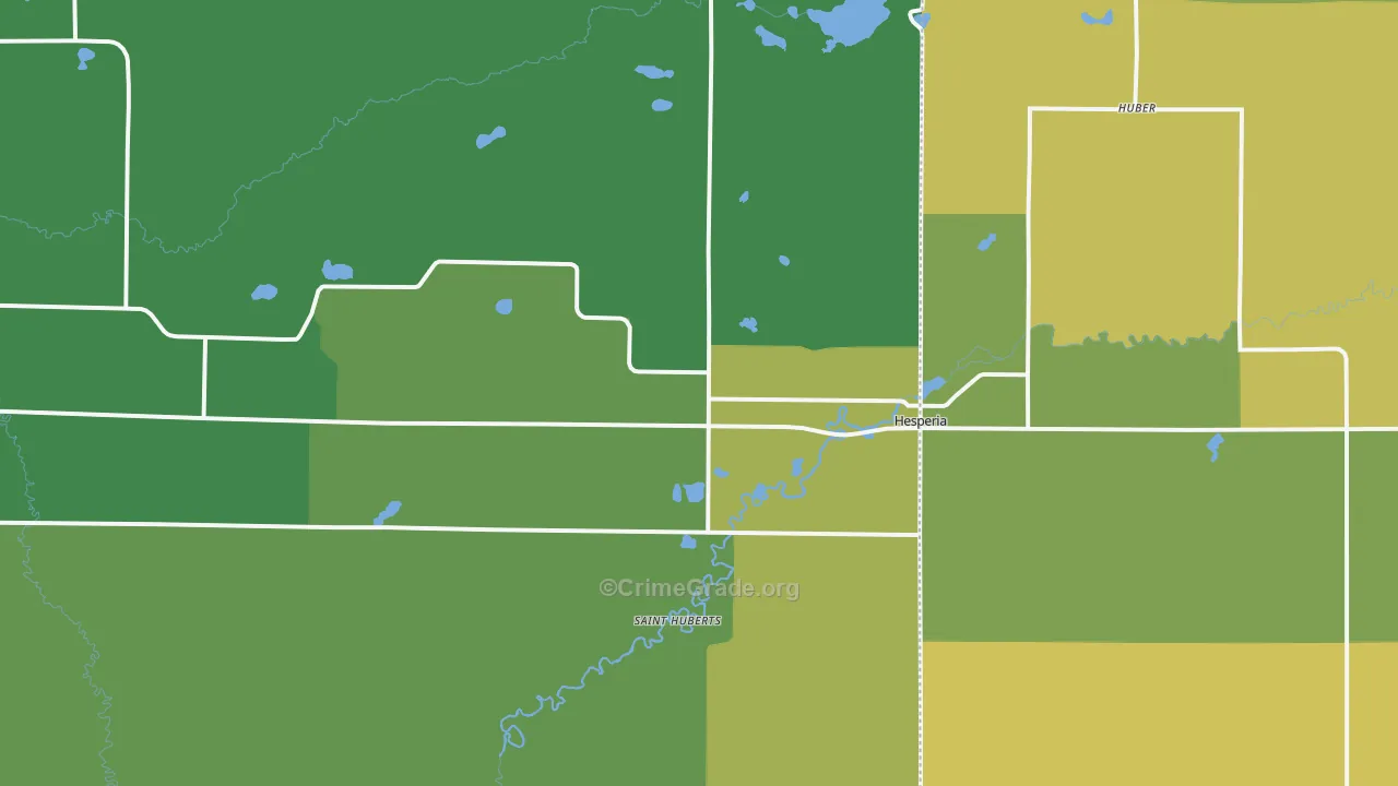 Hesperia, MI Map of Drug-Related Crime Rates