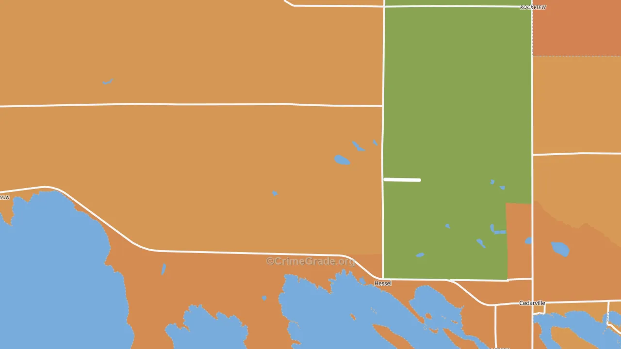 Hessel, MI Map of Drug-Related Crime Rates