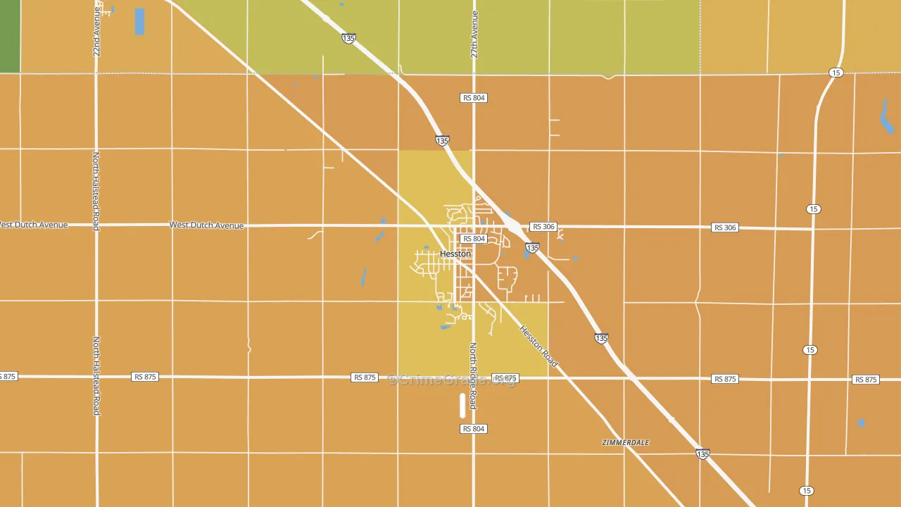 Hesston, KS Map of Drug-Related Crime Rates