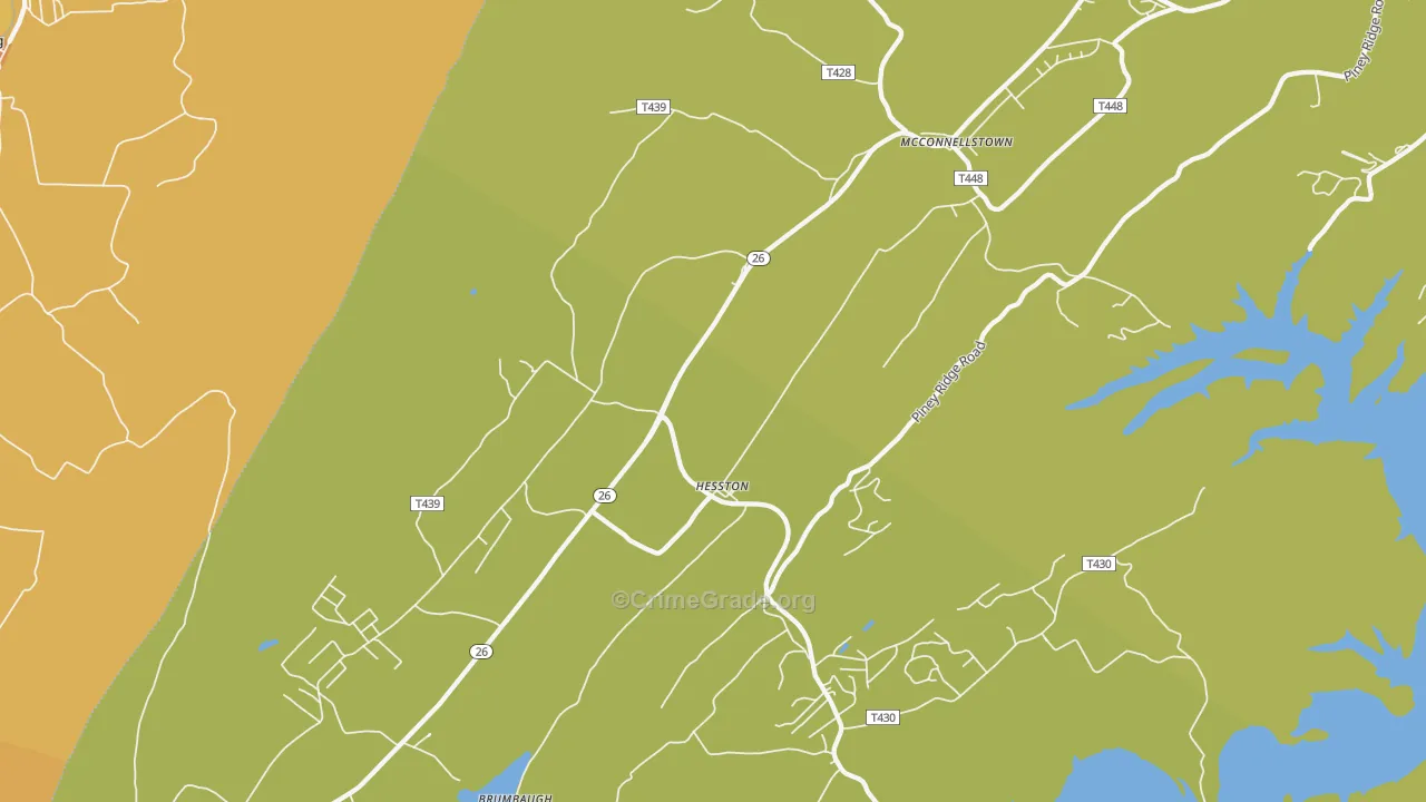 Hesston, PA Map of Drug-Related Crime Rates