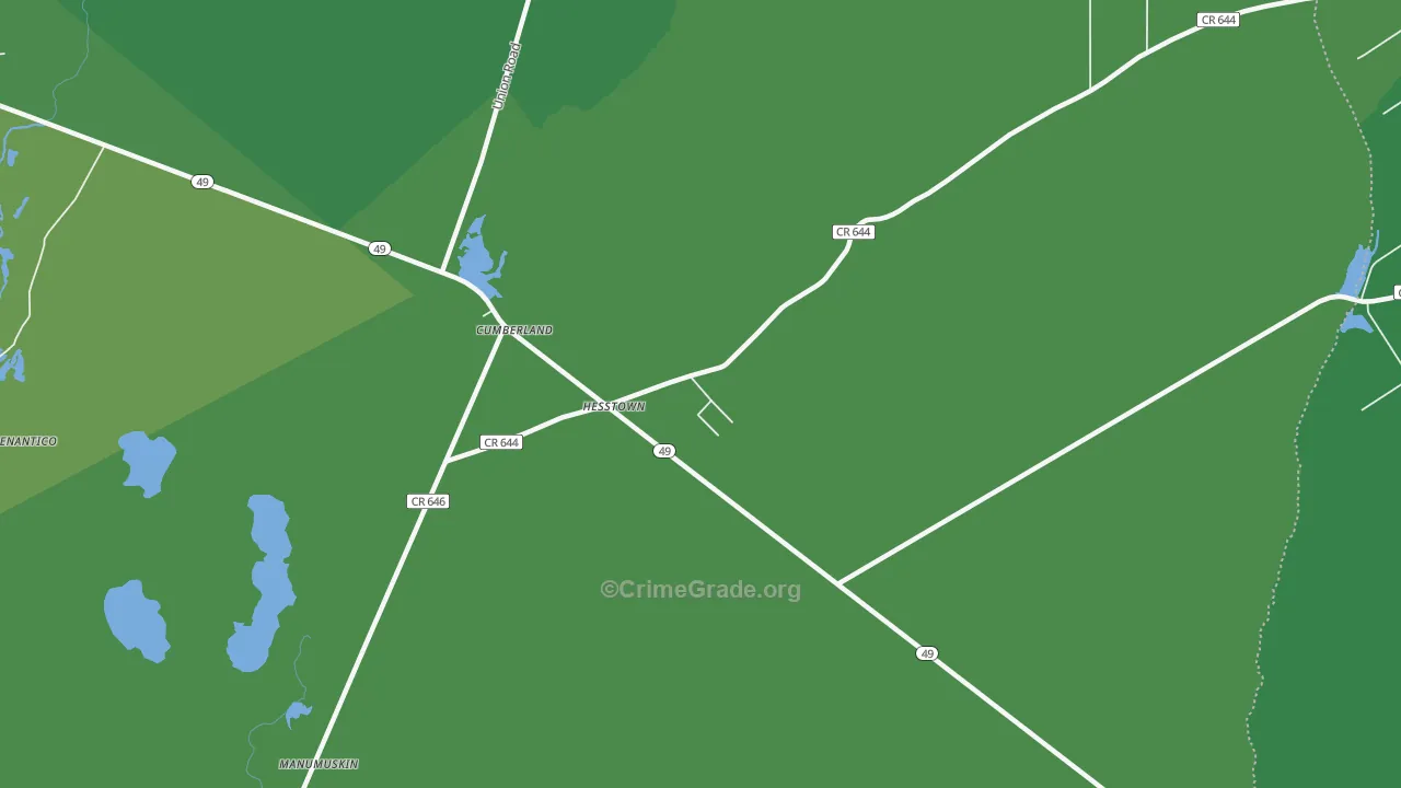 Hesstown, NJ Map of Drug-Related Crime Rates