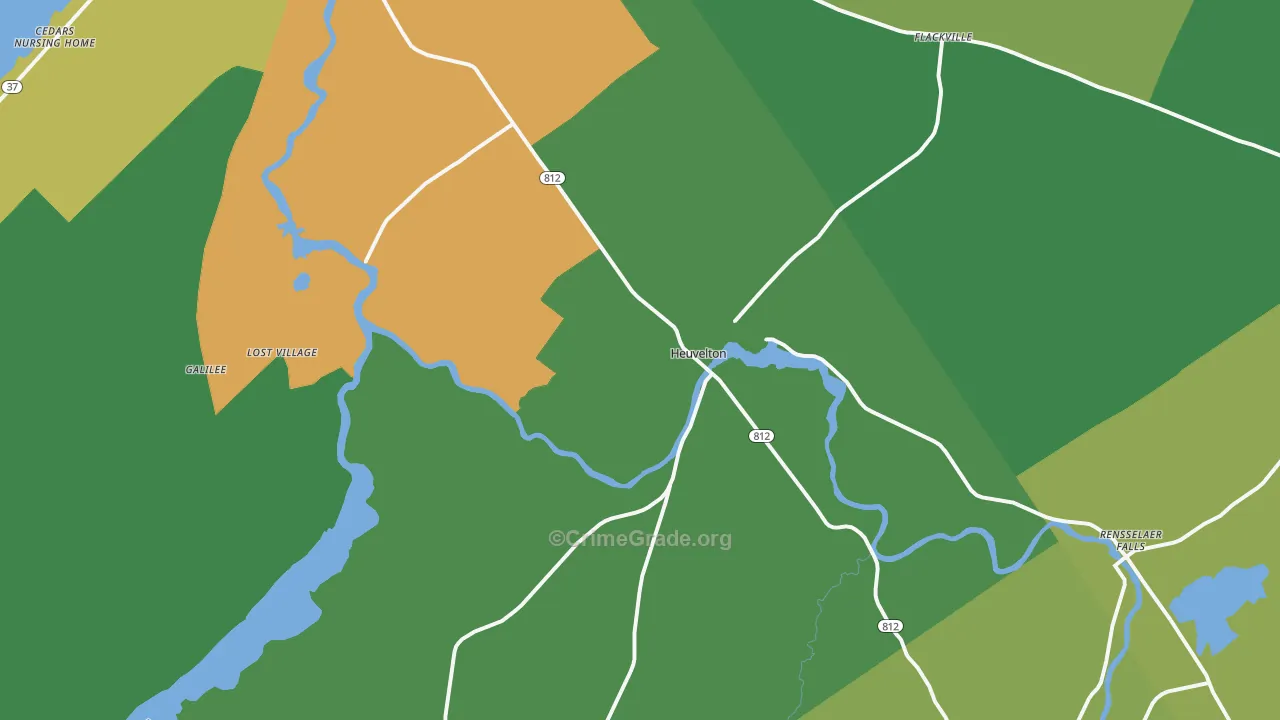 Heuvelton, NY Map of Drug-Related Crime Rates
