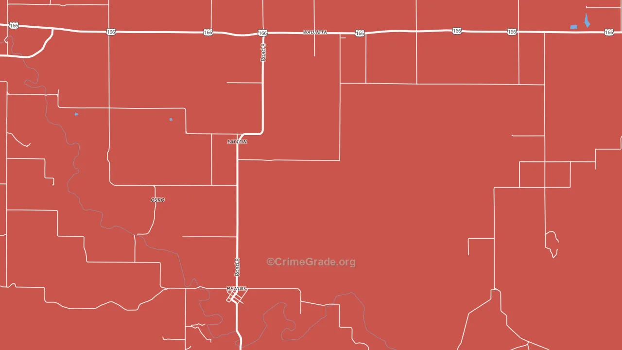 Hewins, KS Map of Drug-Related Crime Rates