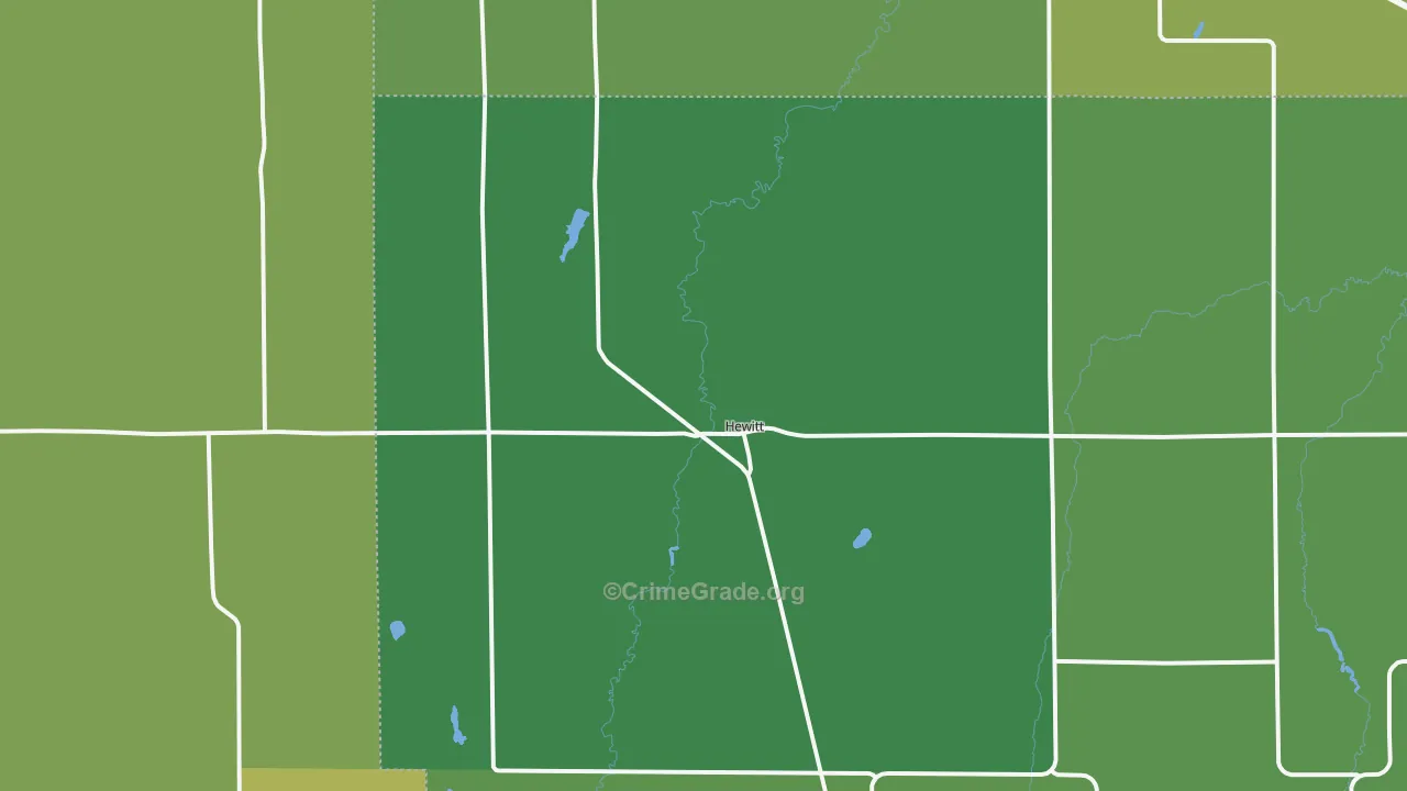 Hewitt, MN Map of Drug-Related Crime Rates