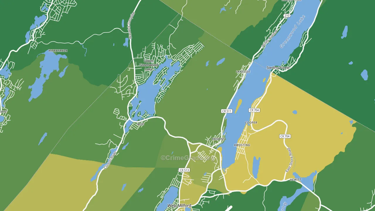 Hewitt, NJ Map of Drug-Related Crime Rates