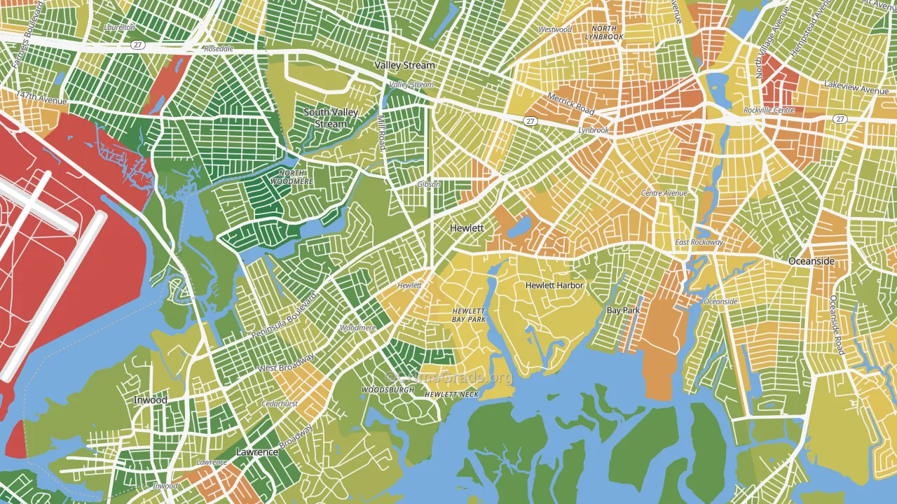 Hewlett, NY Map of Drug-Related Crime Rates