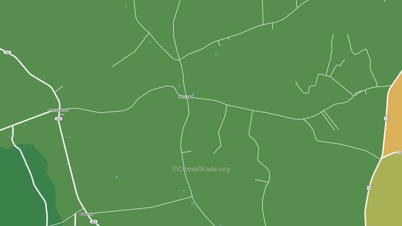 Hexlena, NC Map of Drug-Related Crime Rates