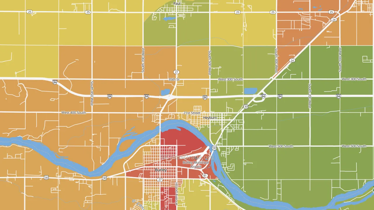 Heyburn, ID Map of Drug-Related Crime Rates