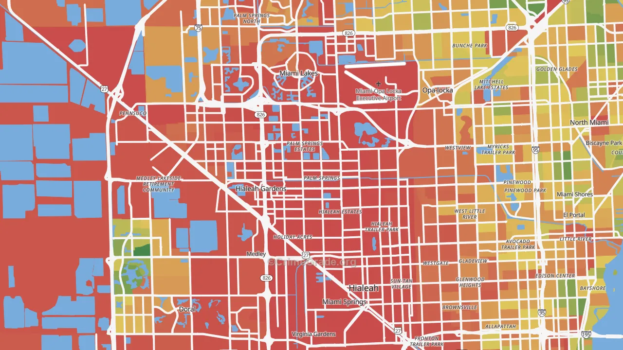 Hialeah, FL Map of Drug-Related Crime Rates