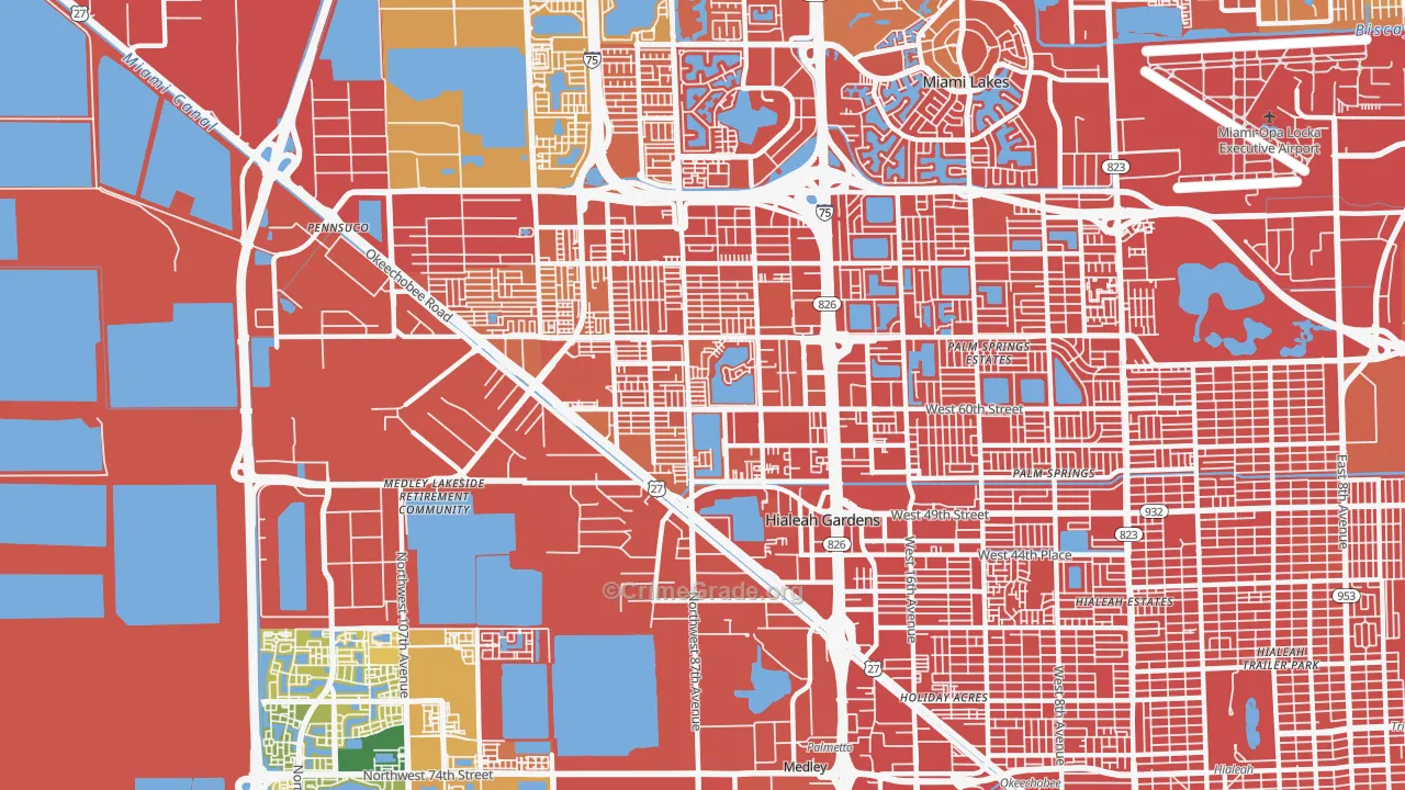 Hialeah Gardens, FL Map of Drug-Related Crime Rates