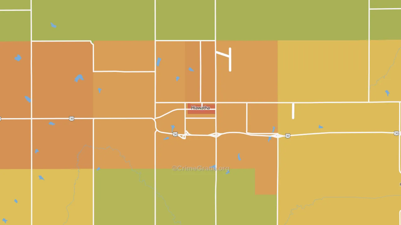 Hiawatha, KS Map of Drug-Related Crime Rates