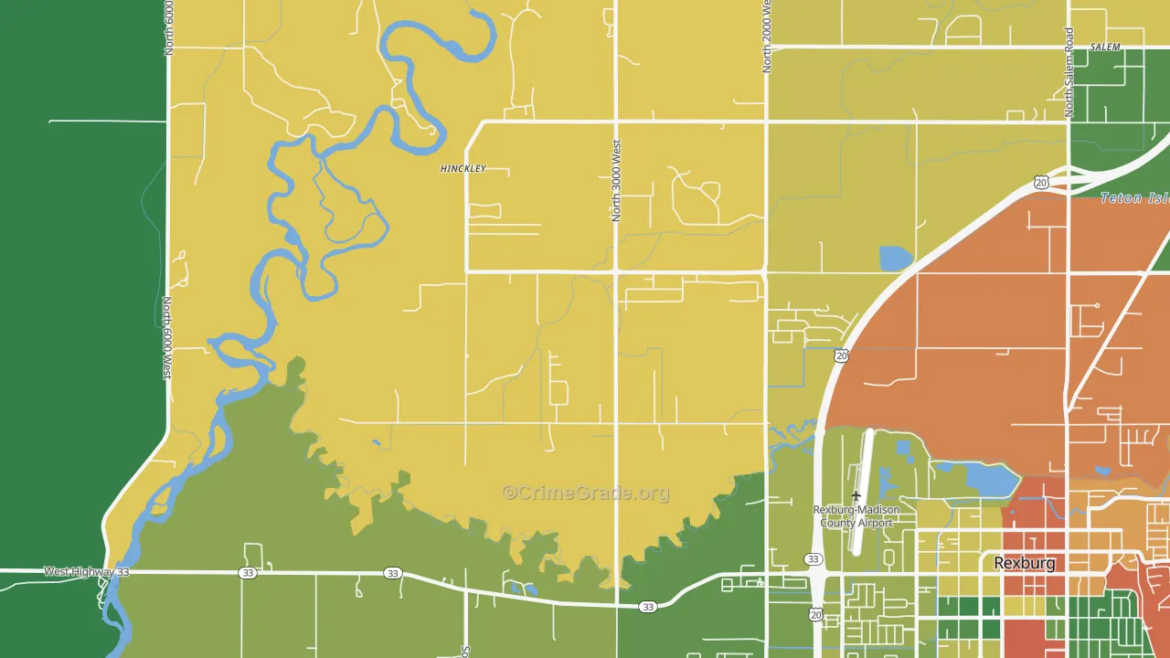 Hibbard, ID Map of Drug-Related Crime Rates