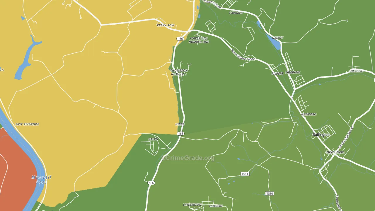 Hibbs, PA Map of Drug-Related Crime Rates