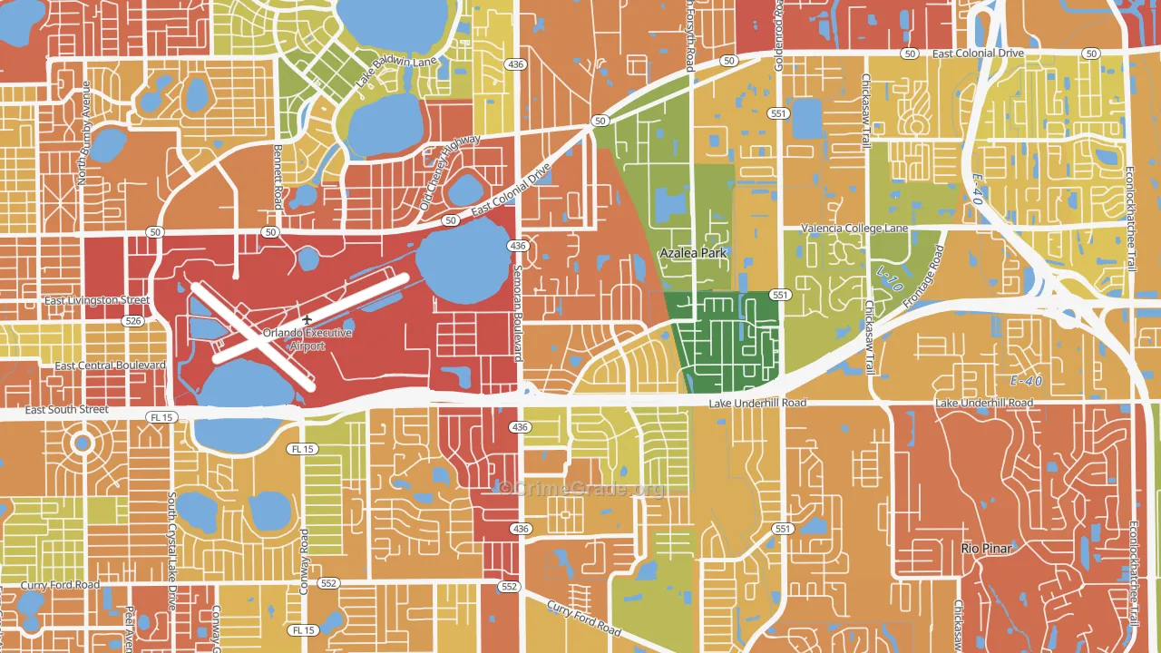 Hibiscus, Azalea Park, FL Map of Drug-Related Crime Rates