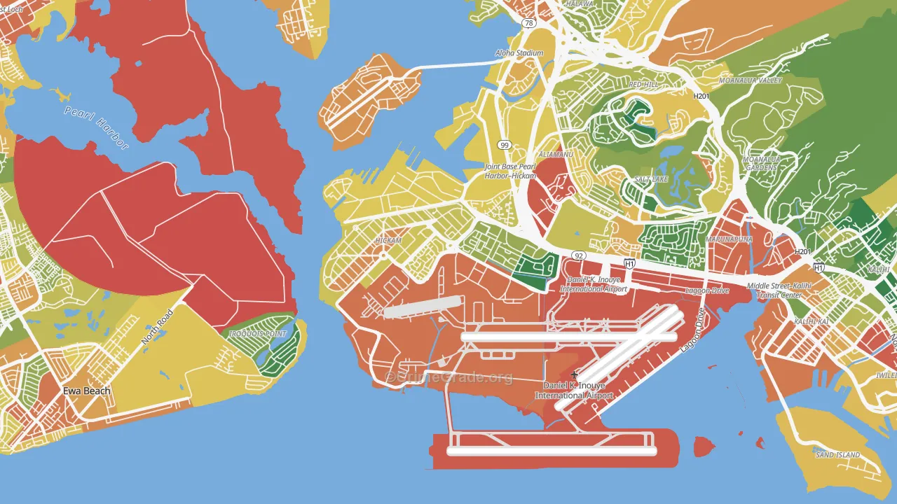 Hickam Housing, HI Map of Drug-Related Crime Rates