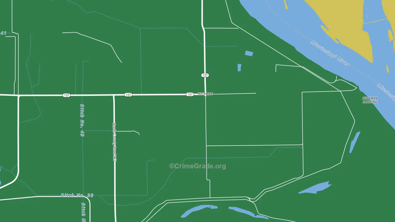Hickman, AR Map of Drug-Related Crime Rates