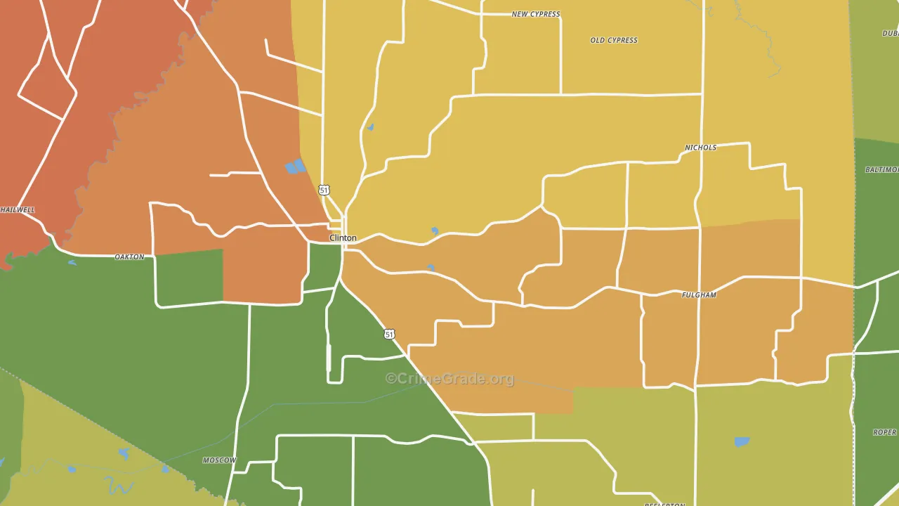 Hickman County, KY Map of Drug-Related Crime Rates