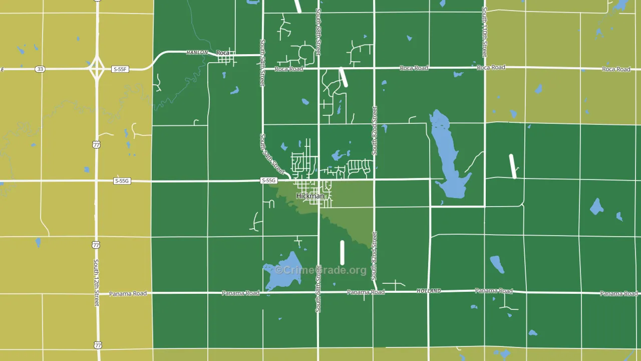 Hickman, NE Map of Drug-Related Crime Rates