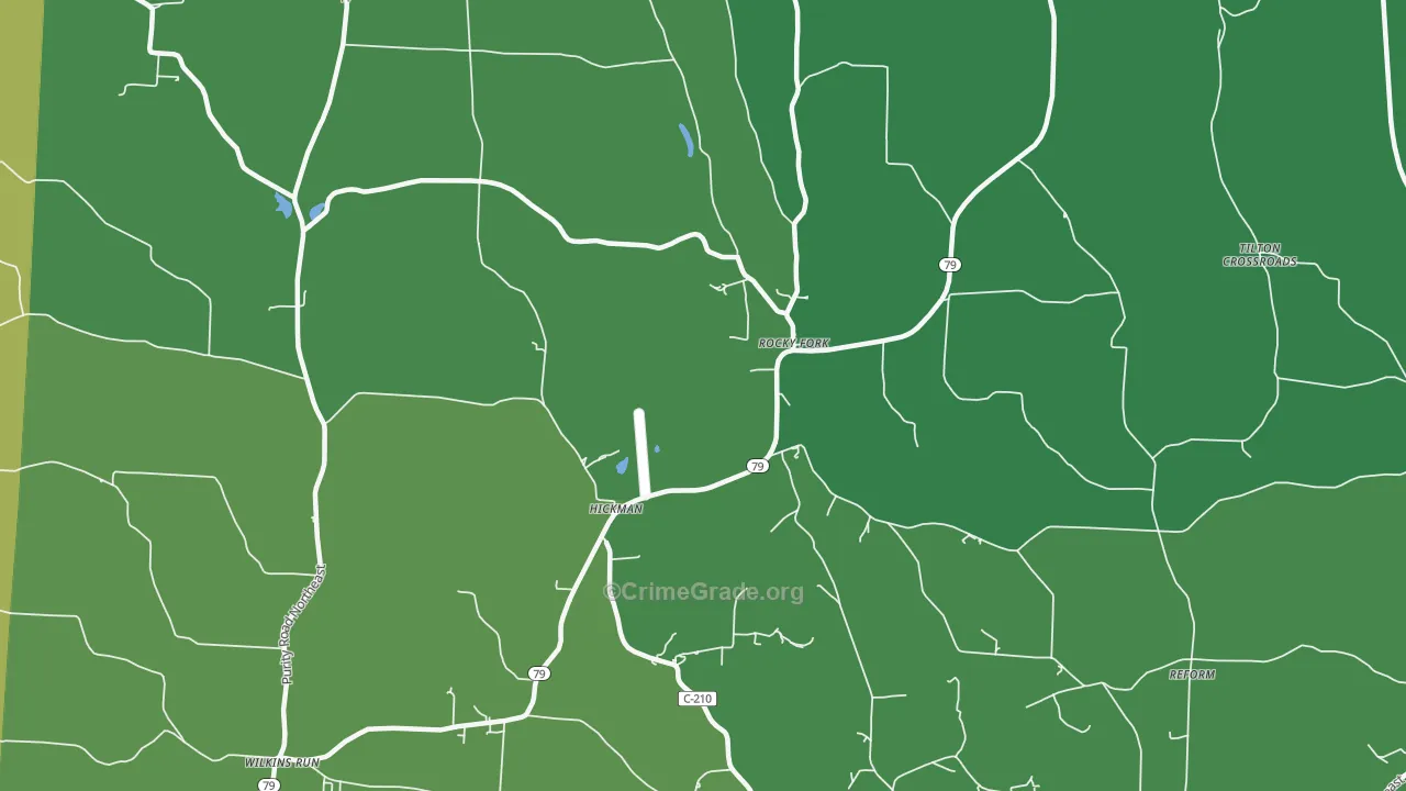 Hickman, OH Map of Drug-Related Crime Rates