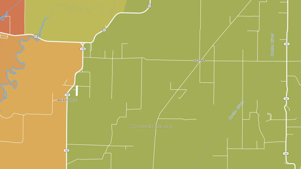 Hickoria, AR Map of Drug-Related Crime Rates