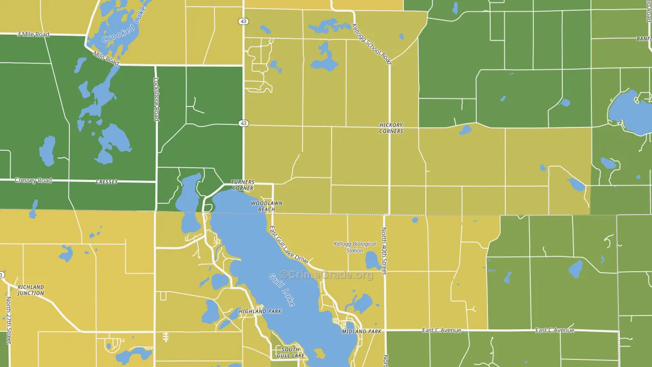 Hickory Corners, MI Map of Drug-Related Crime Rates