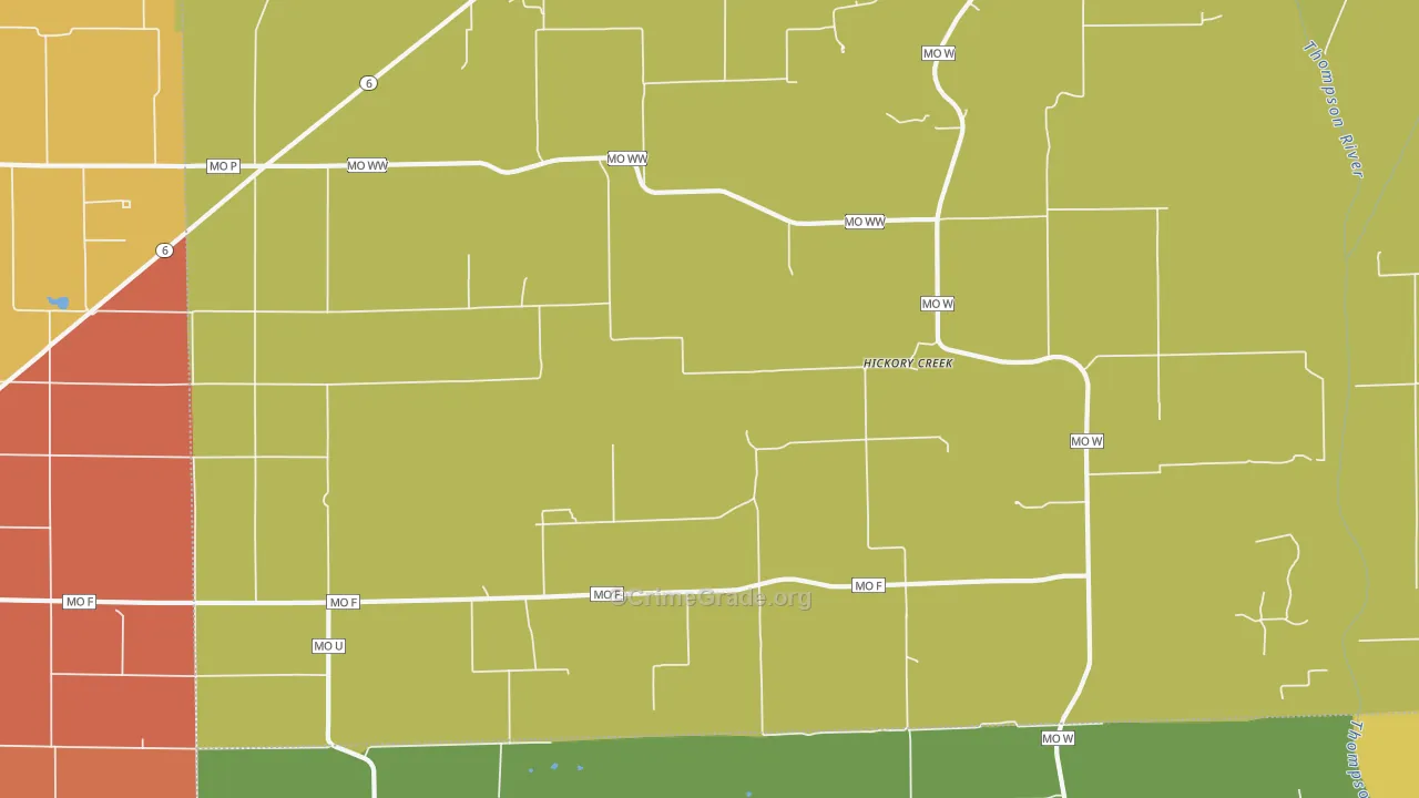 Hickory Creek, MO Map of Drug-Related Crime Rates