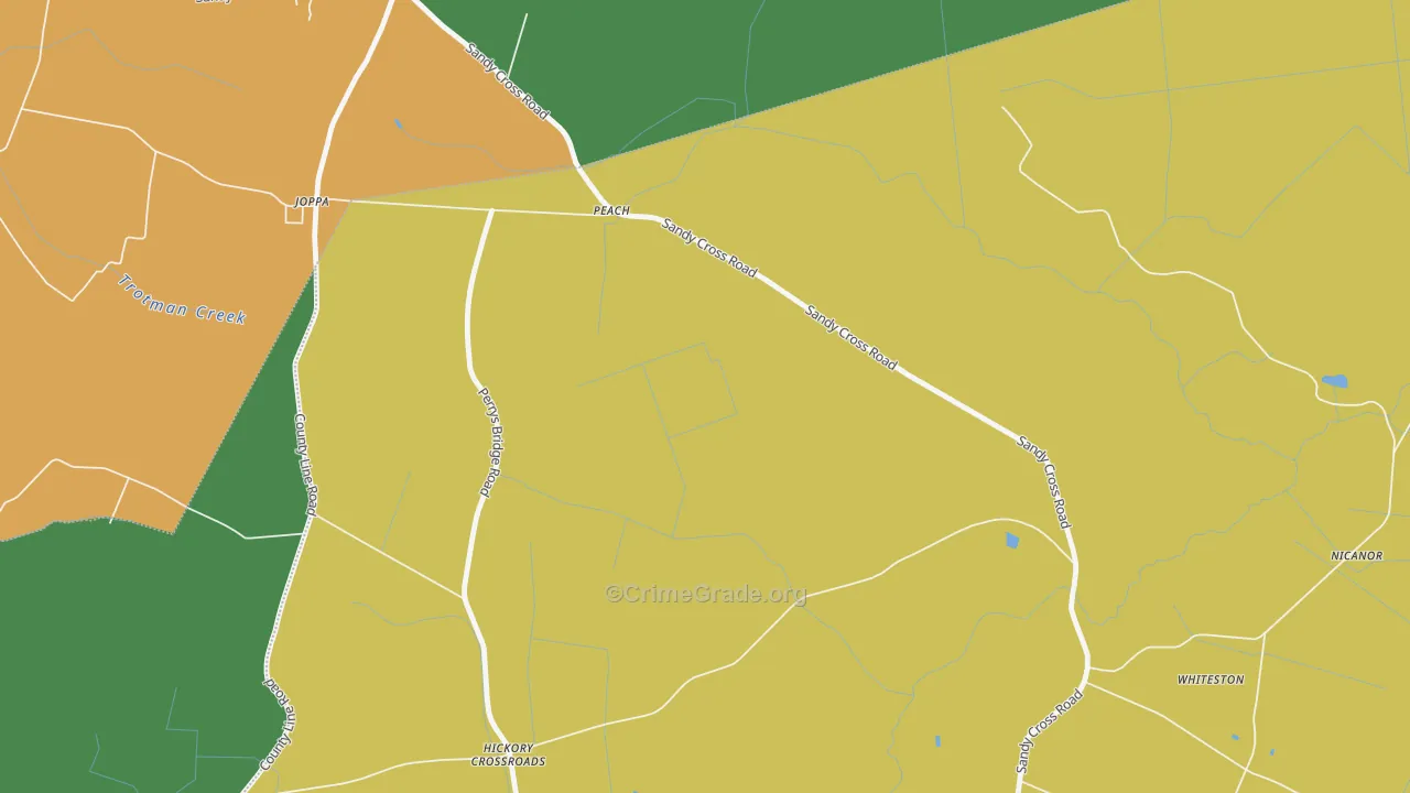 Hickory Crossroads, NC Map of Drug-Related Crime Rates