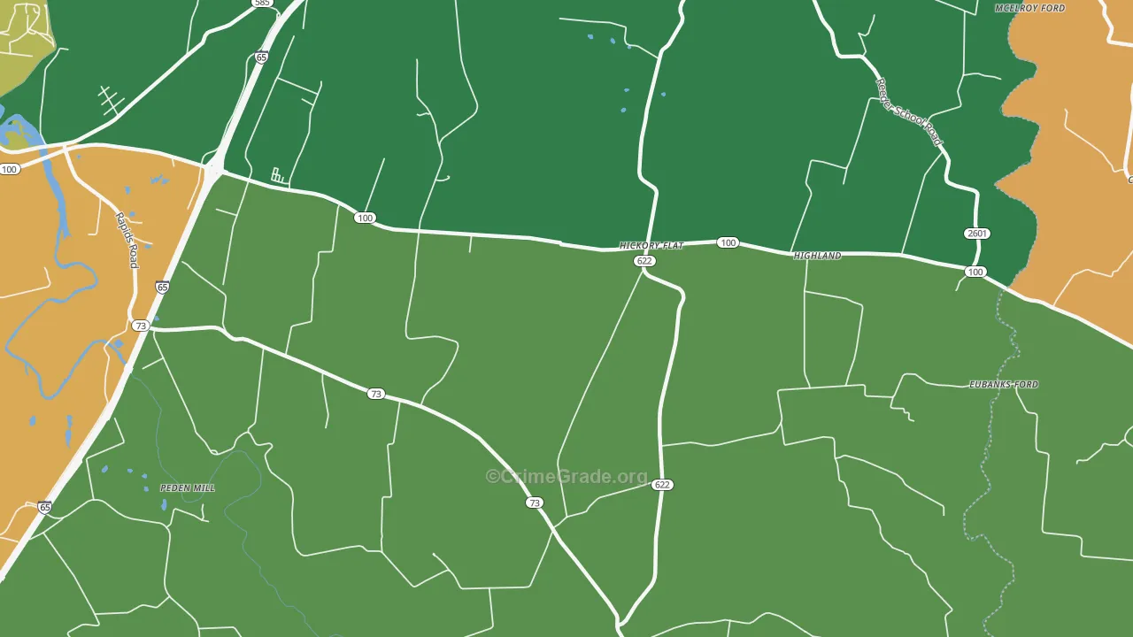 Hickory Flat, KY Map of Drug-Related Crime Rates