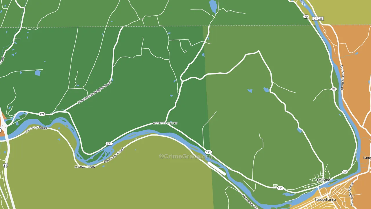 Hickory Grove, PA Map of Drug-Related Crime Rates