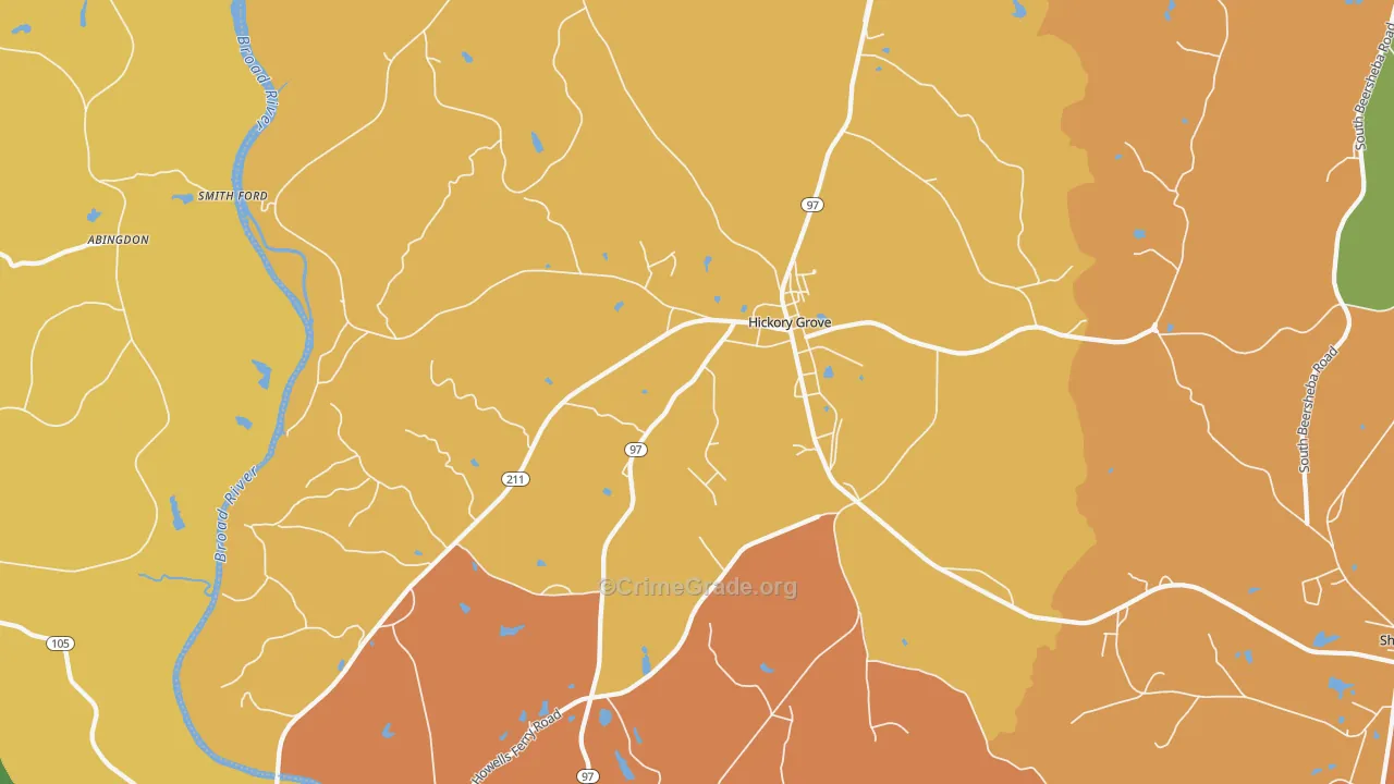 Hickory Grove, SC Map of Drug-Related Crime Rates