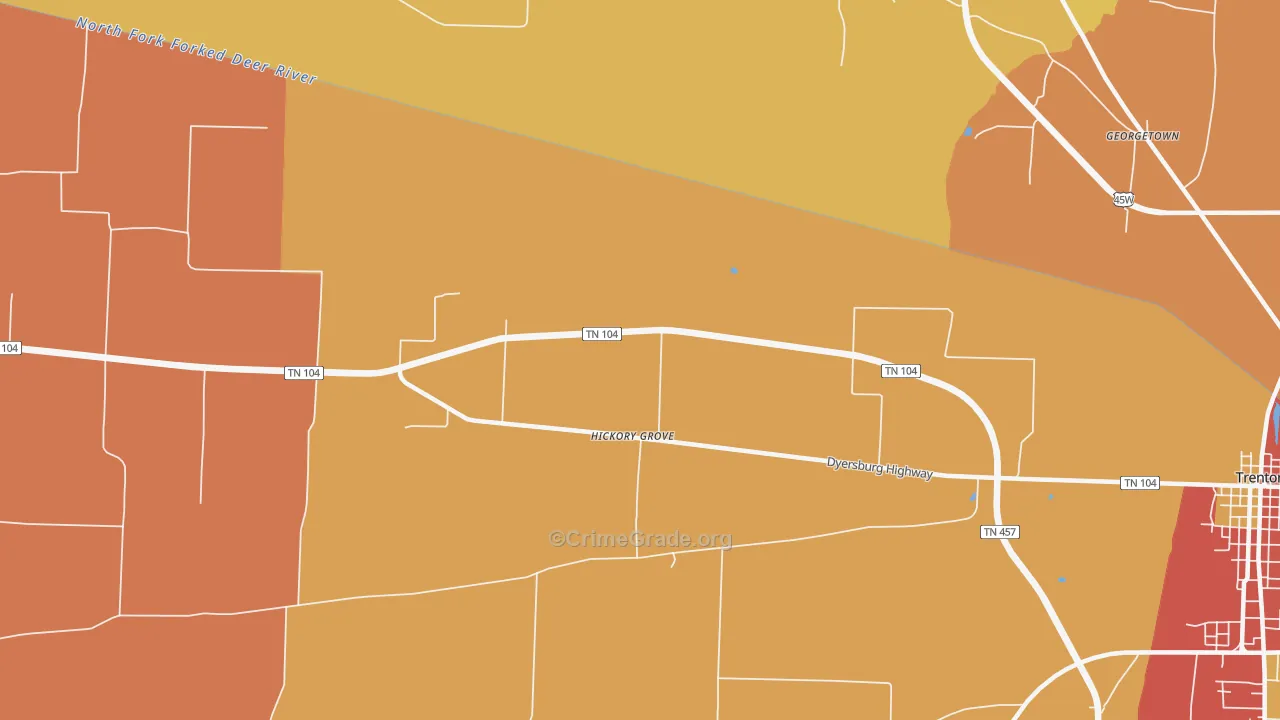 Hickory Grove, TN Map of Drug-Related Crime Rates