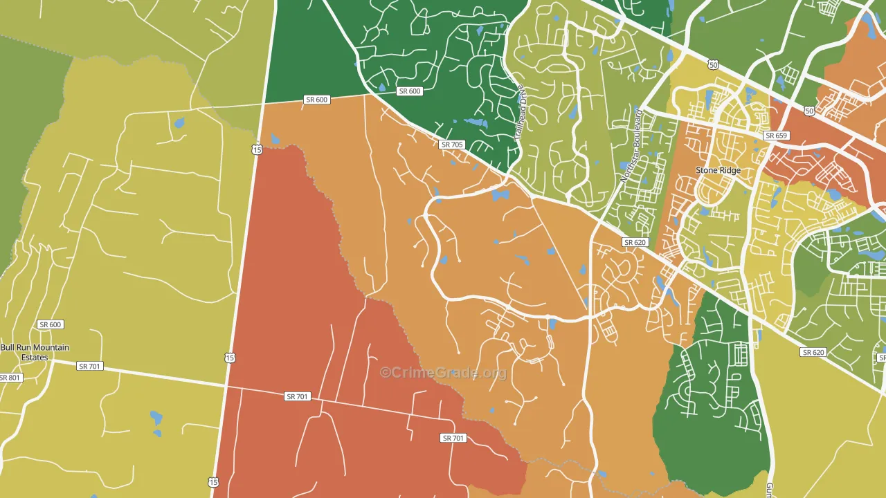 Hickory Grove, VA Map of Drug-Related Crime Rates