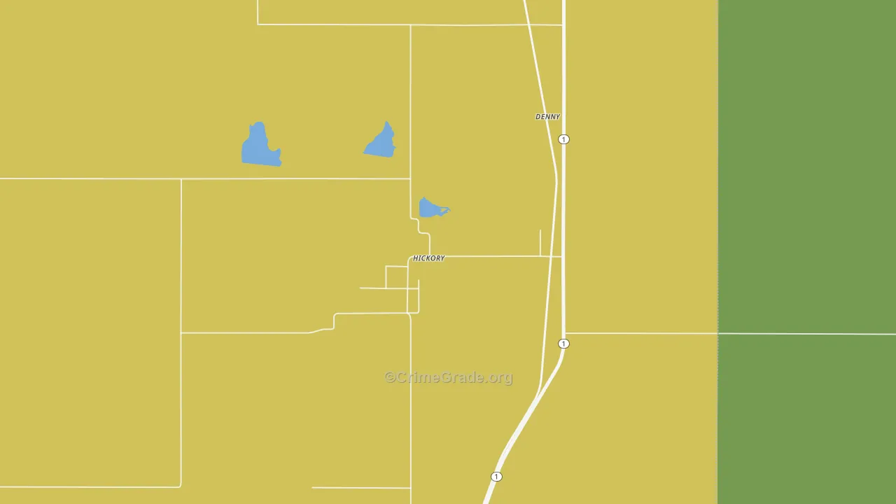 Hickory, OK Map of Drug-Related Crime Rates