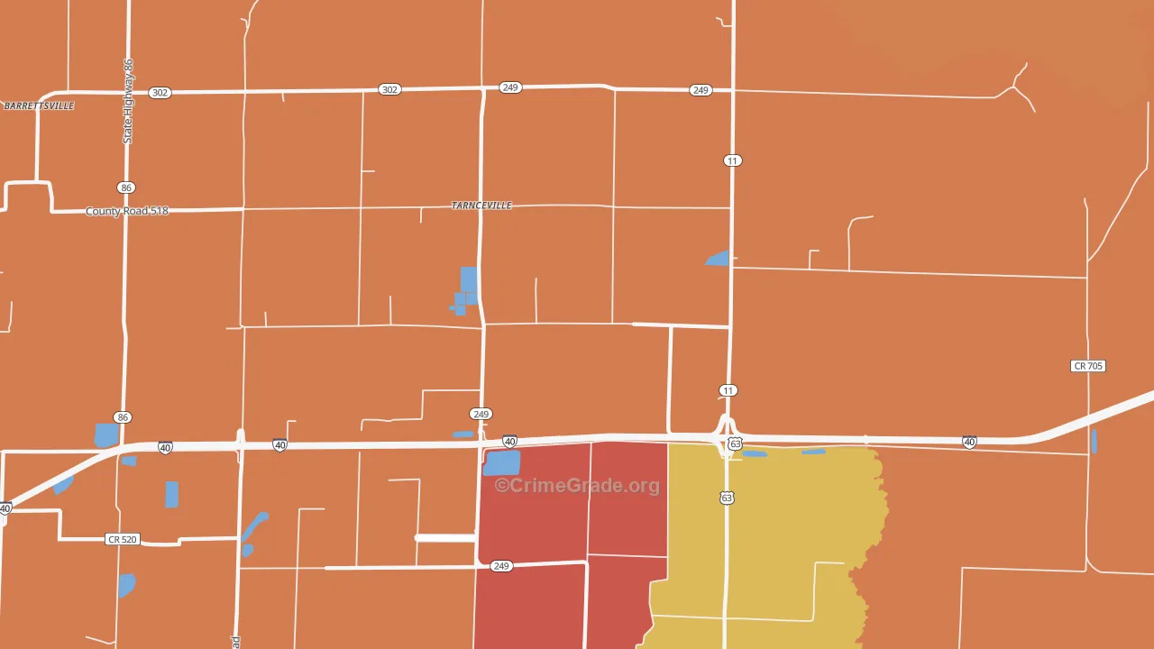 Hickory Plains, AR Map of Drug-Related Crime Rates