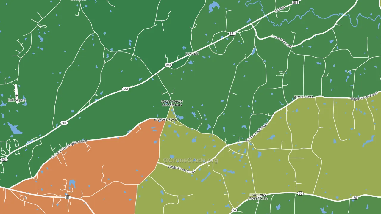 Hickory Rock, NC Map of Drug-Related Crime Rates