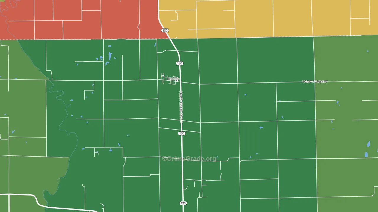 Hidalgo, IL Map of Drug-Related Crime Rates