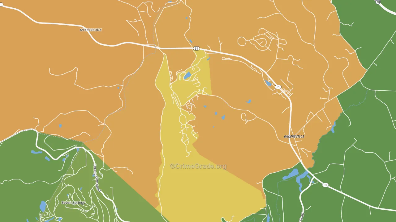 Hidden Valley, PA Map of Drug-Related Crime Rates