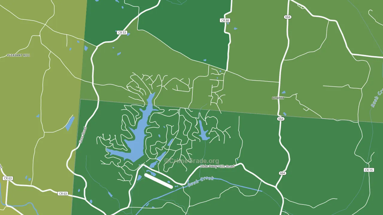 Hide-A-Way Hills, OH Map of Drug-Related Crime Rates