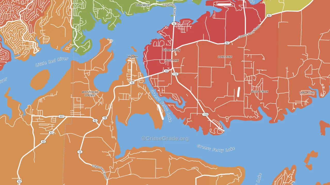 Higden, AR Map of Drug-Related Crime Rates
