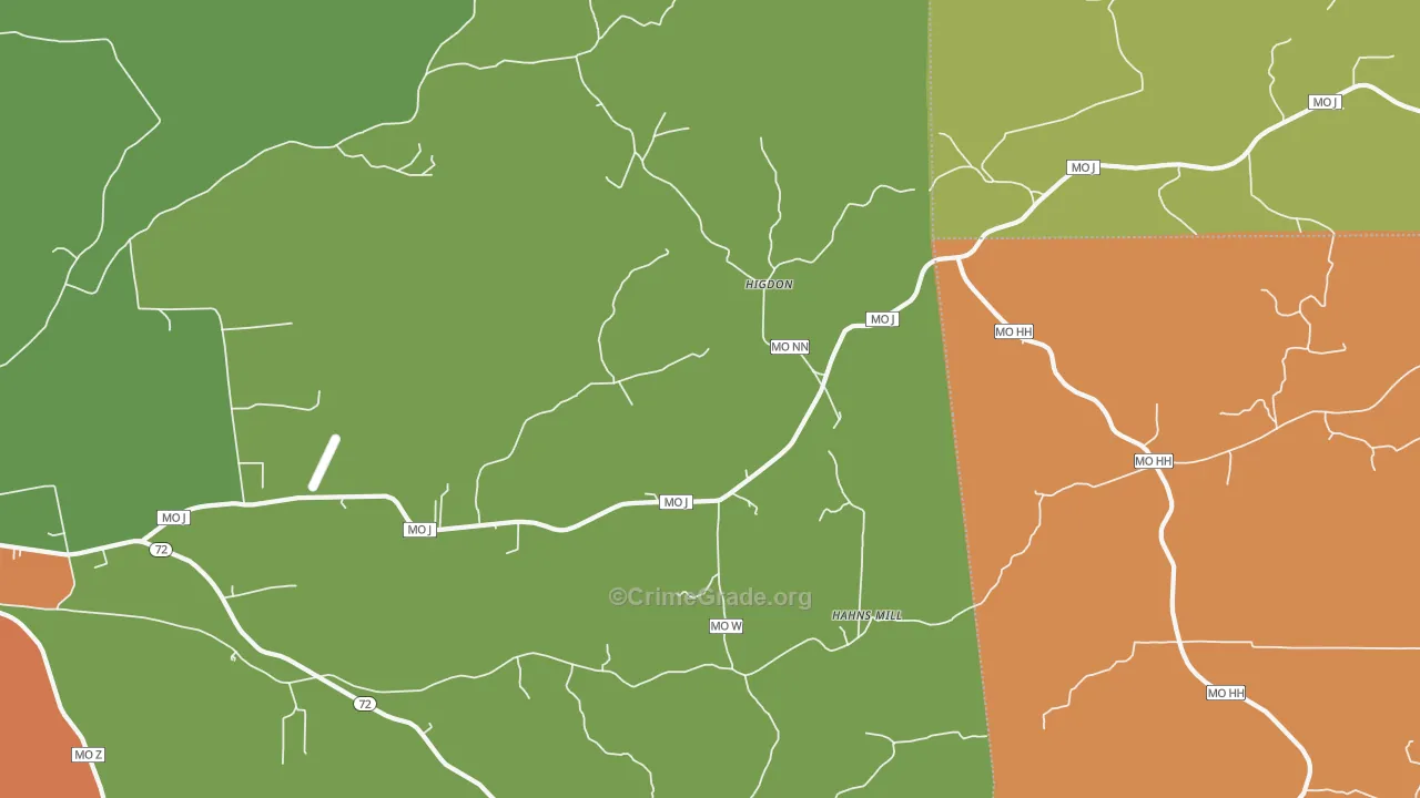 Higdon, MO Map of Drug-Related Crime Rates