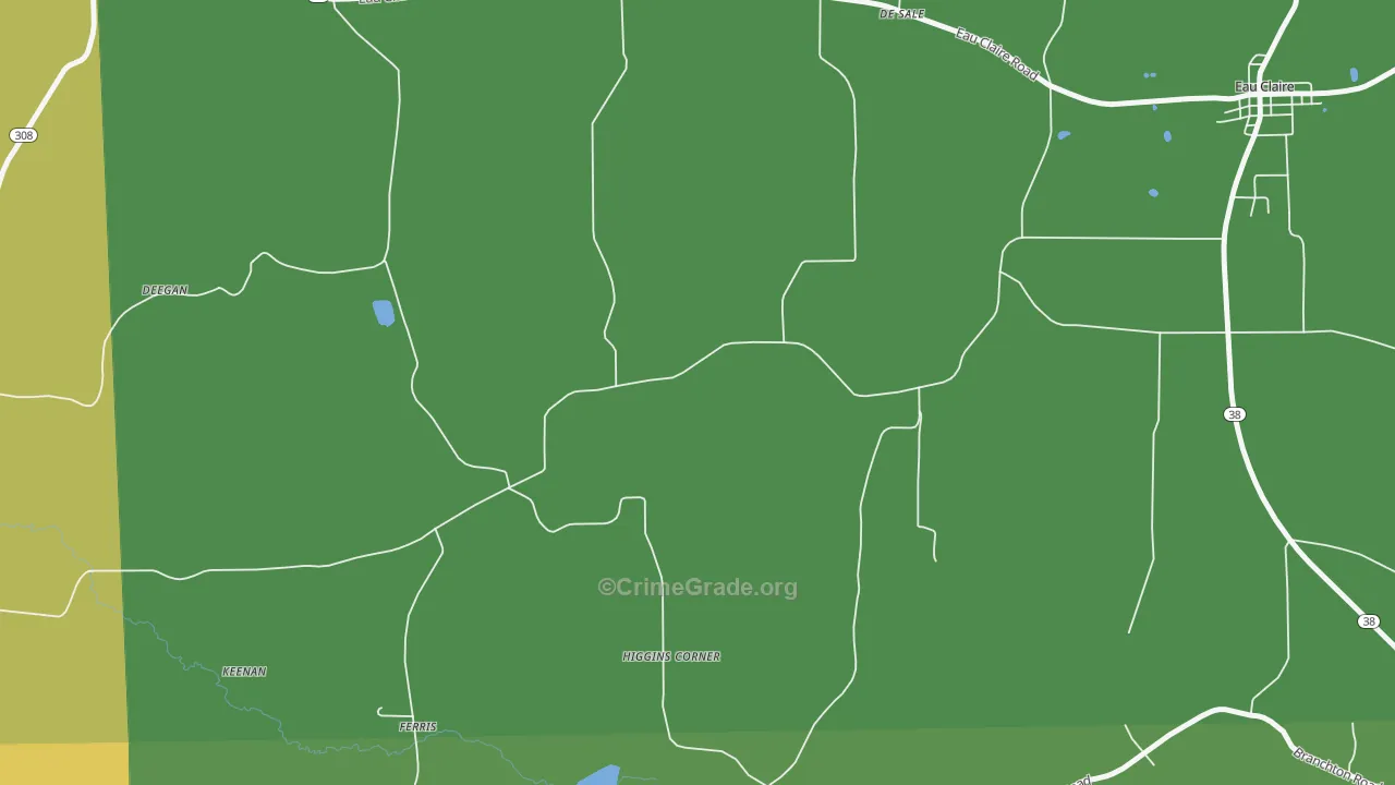Higgins Corners, PA Map of Drug-Related Crime Rates
