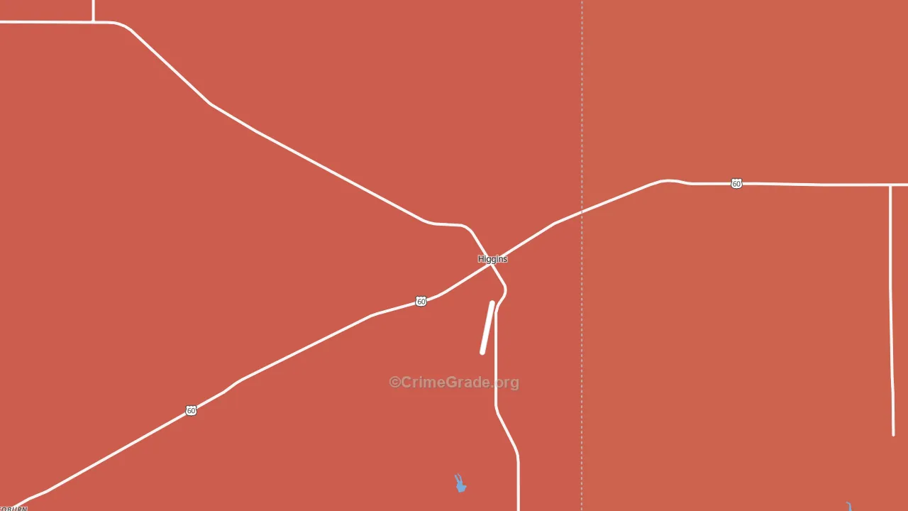 Higgins, TX Map of Drug-Related Crime Rates