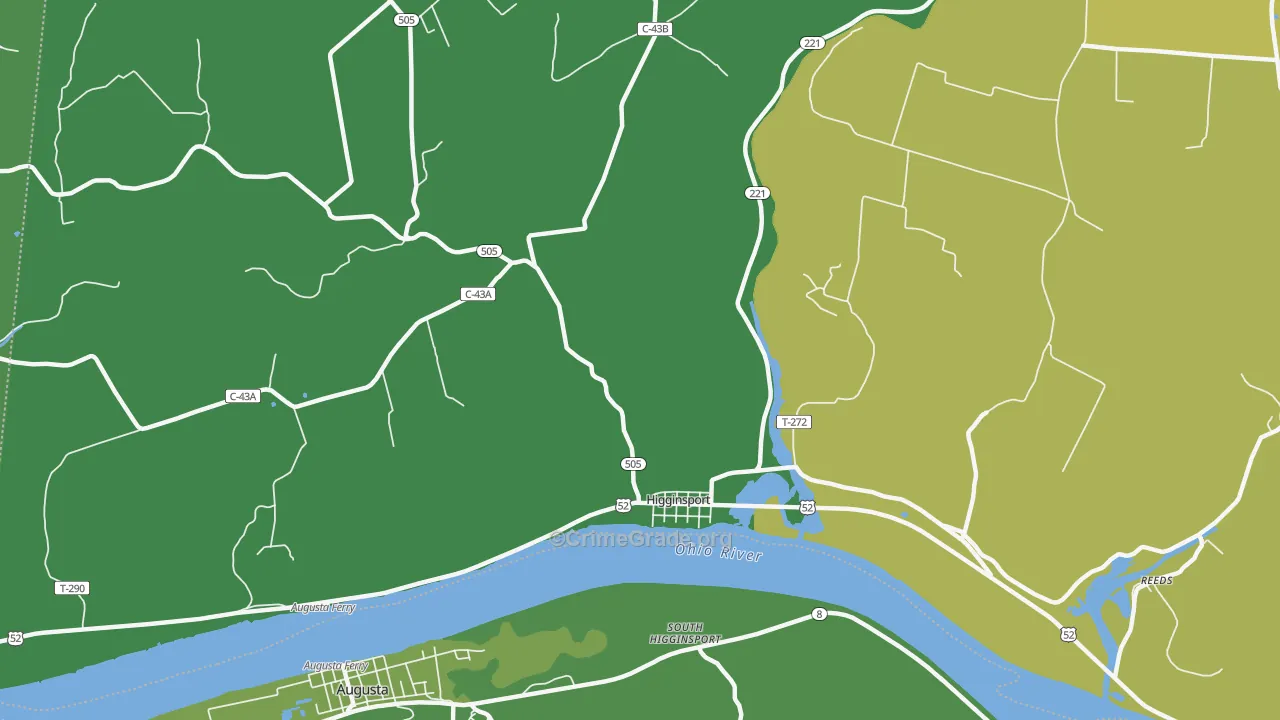 Higginsport, OH Map of Drug-Related Crime Rates