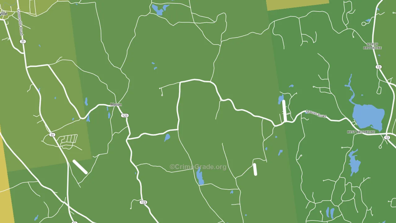 High Bridge, NH Map of Drug-Related Crime Rates