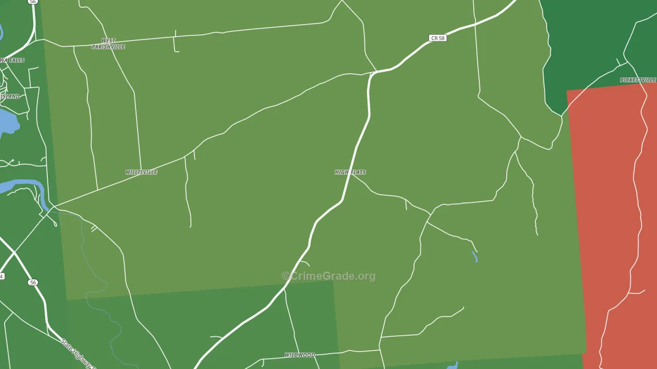 High Flats, NY Map of Drug-Related Crime Rates