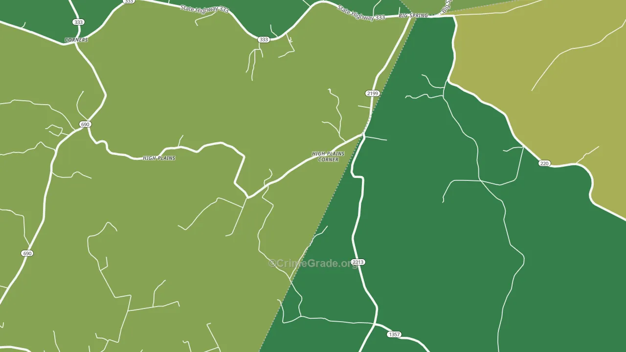 High Plains, KY Map of Drug-Related Crime Rates