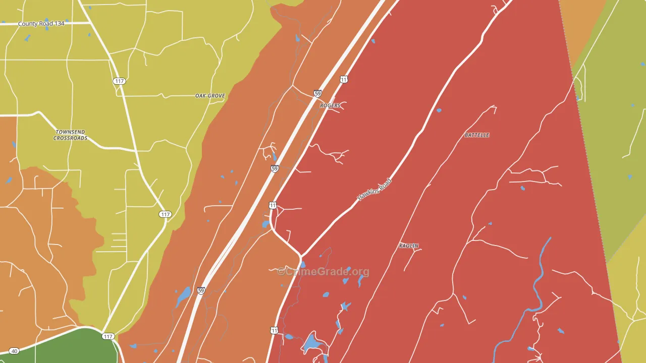 High Point, AL Map of Drug-Related Crime Rates